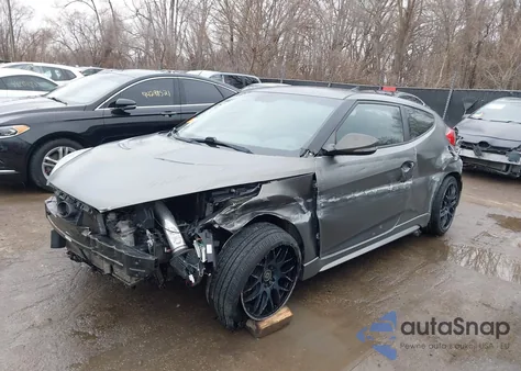 2013 Hyundai Veloster Turbo W/Black из США, поврежденный, VIN KMHTC6AE8DU111777